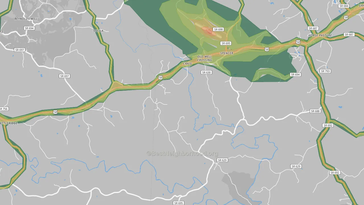24165, VA Map of Noise Levels in 24165