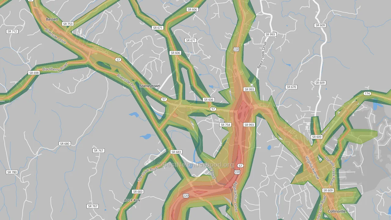 24168, VA Map of Noise Levels in 24168