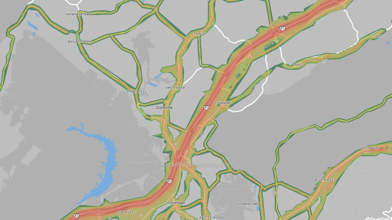 24175, VA Map of Noise Levels in 24175