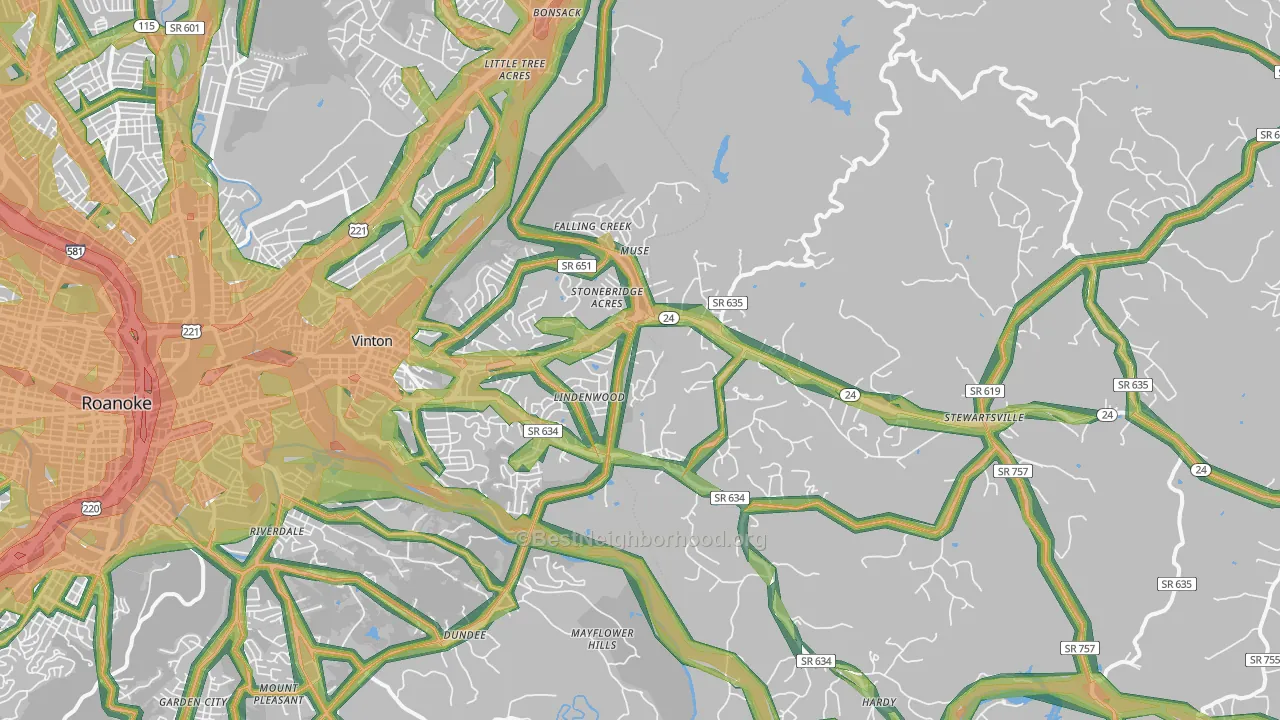 24179, VA Map of Noise Levels in 24179