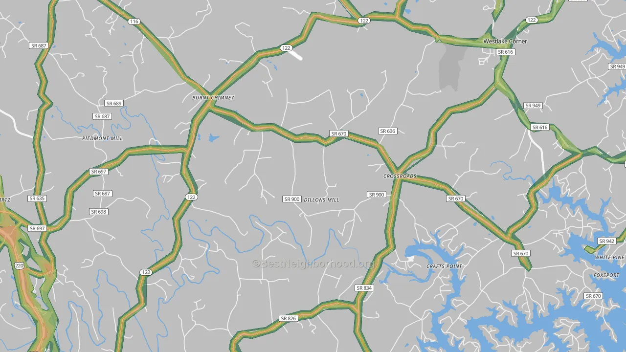 24184, VA Map of Noise Levels in 24184