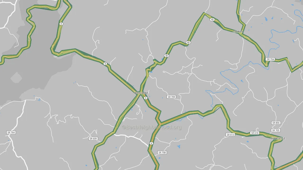 24185, VA Map of Noise Levels in 24185