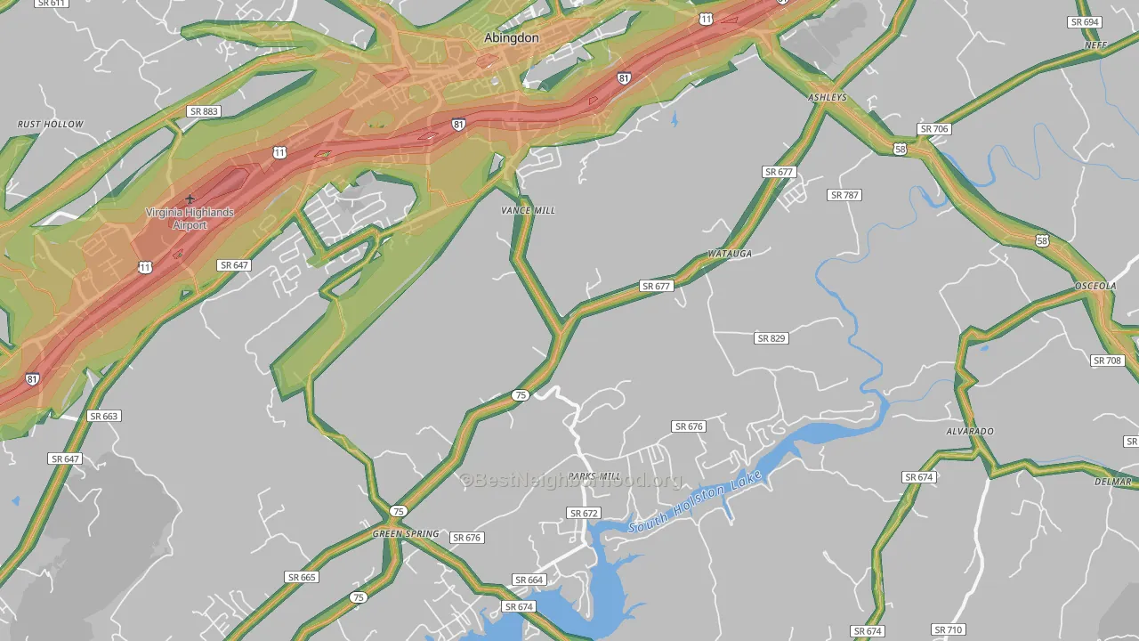 24211, VA Map of Noise Levels in 24211