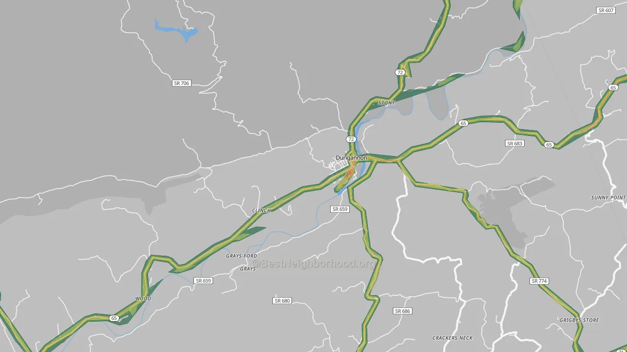 24245, VA Map of Noise Levels in 24245