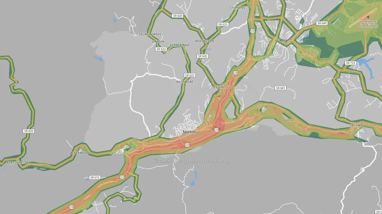 24273, VA Map of Noise Levels in 24273