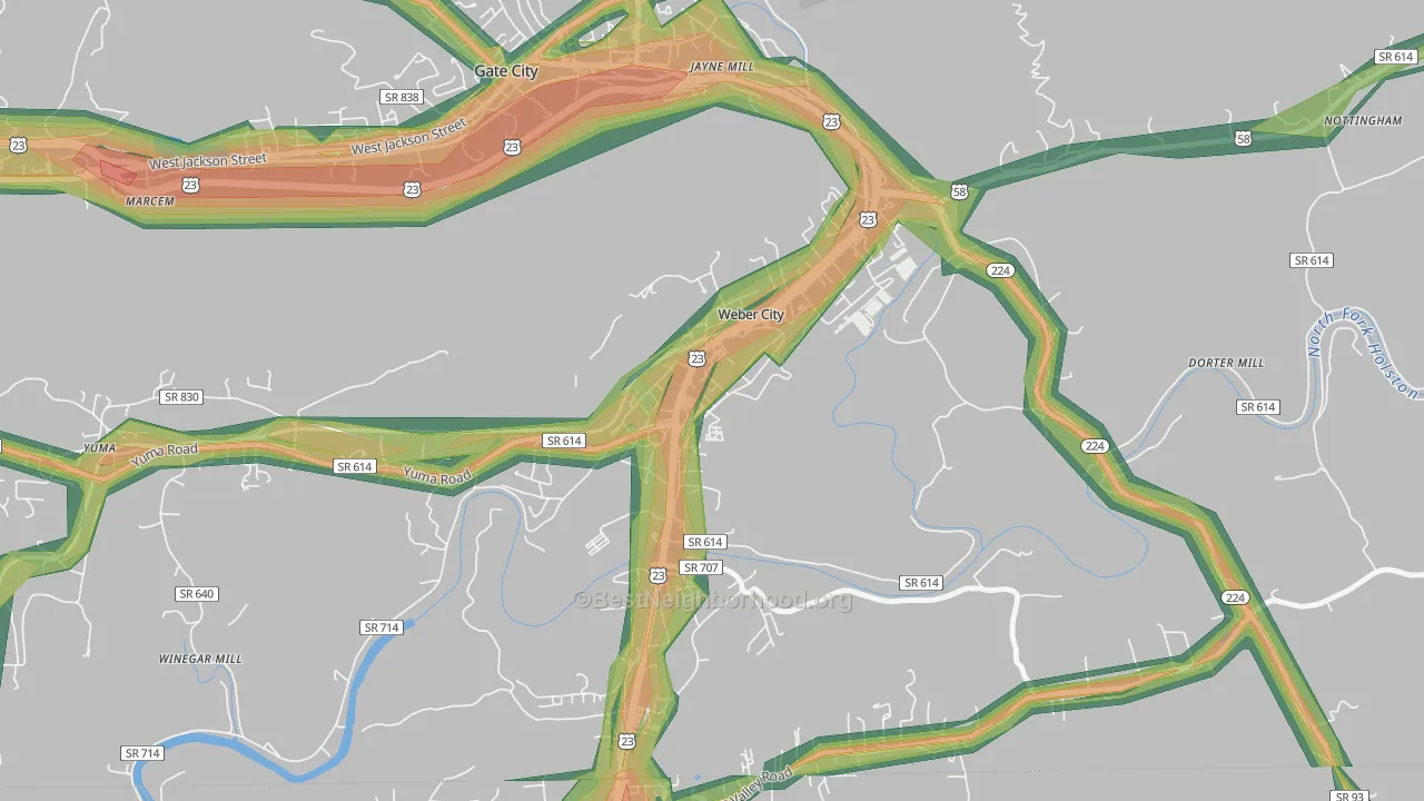 24290, VA Map of Noise Levels in 24290