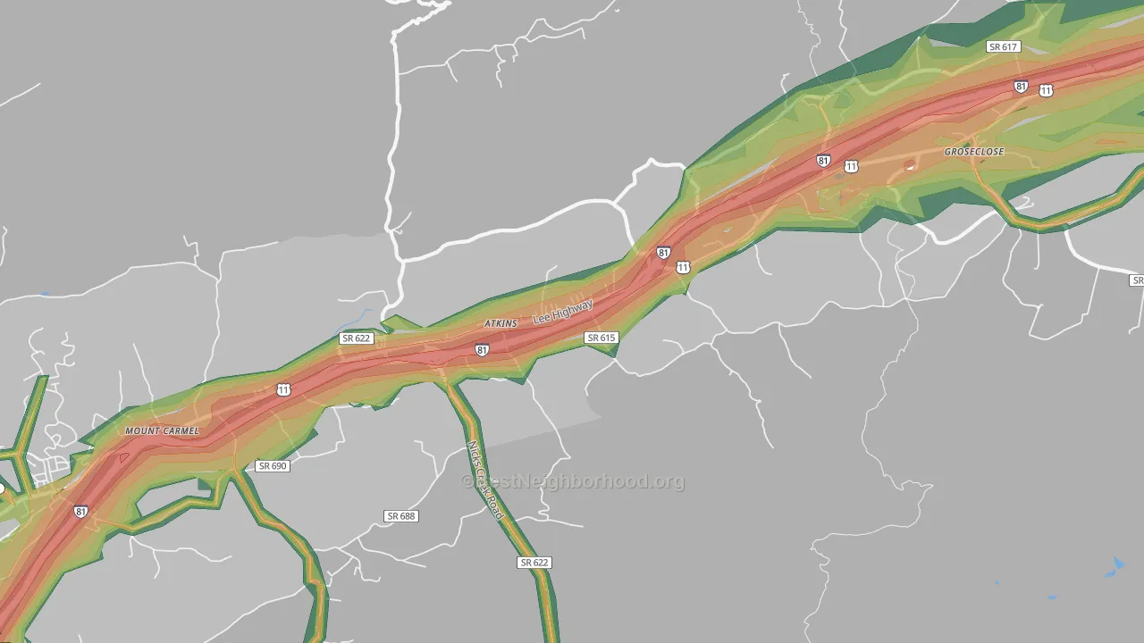 24311, VA Map of Noise Levels in 24311