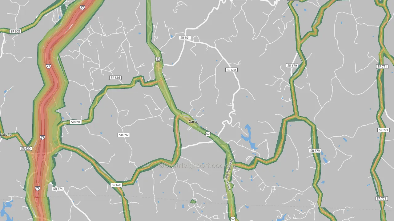 24317, VA Map of Noise Levels in 24317