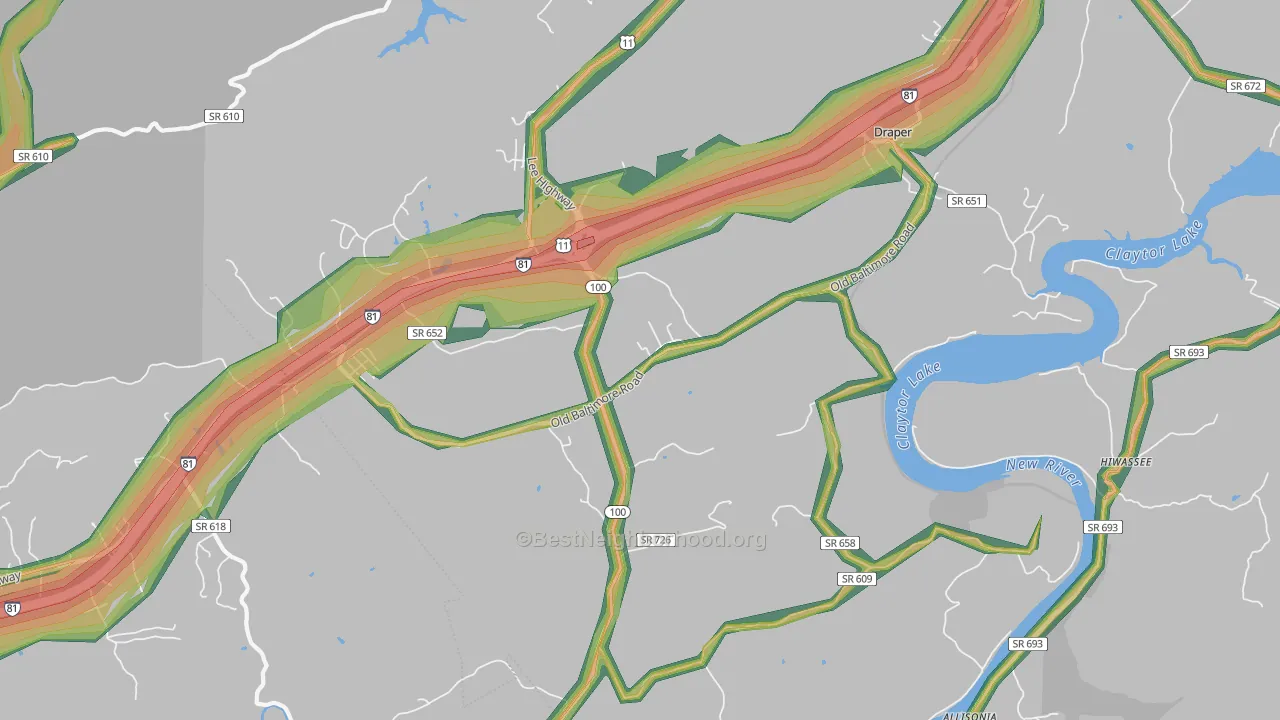 24324, VA Map of Noise Levels in 24324