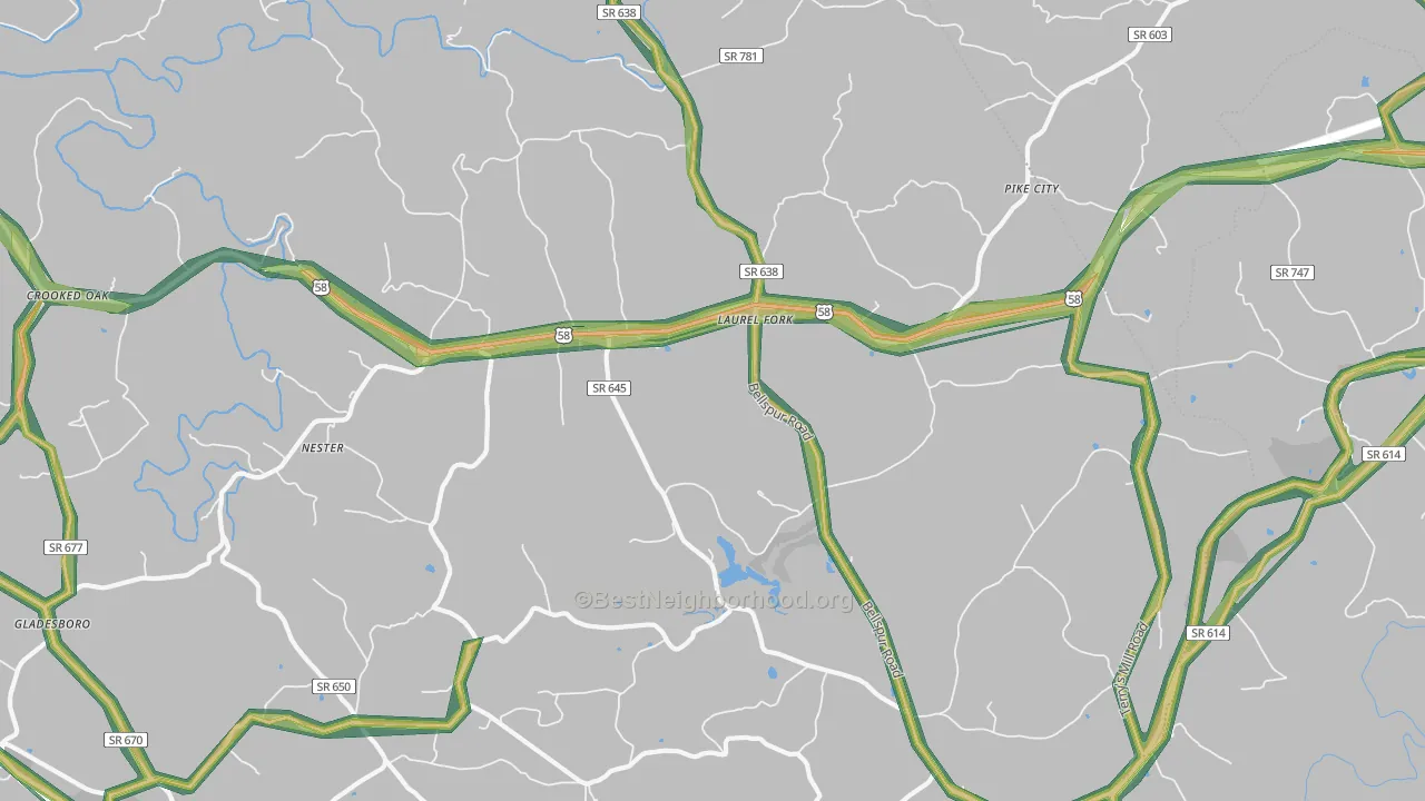 24352, VA Map of Noise Levels in 24352