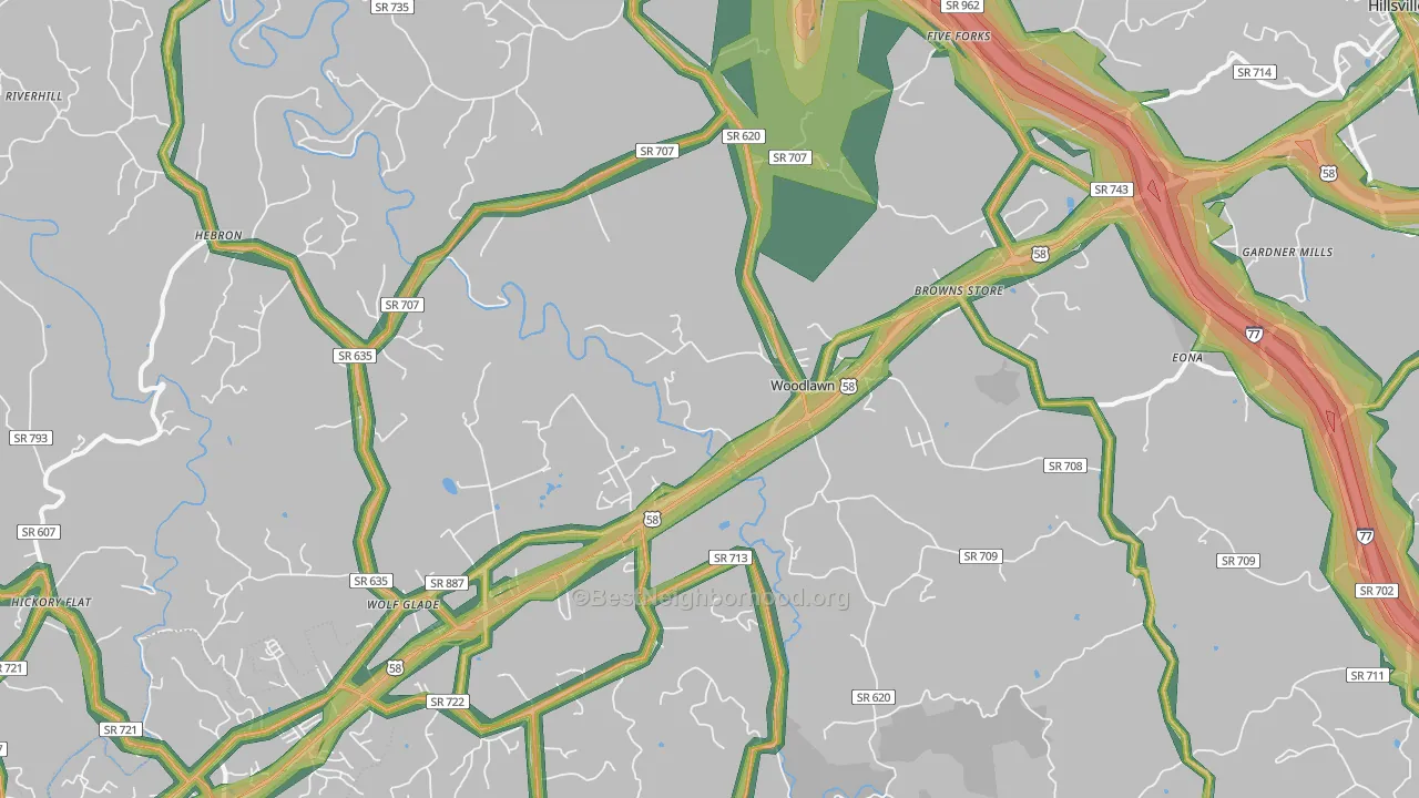 24381, VA Map of Noise Levels in 24381
