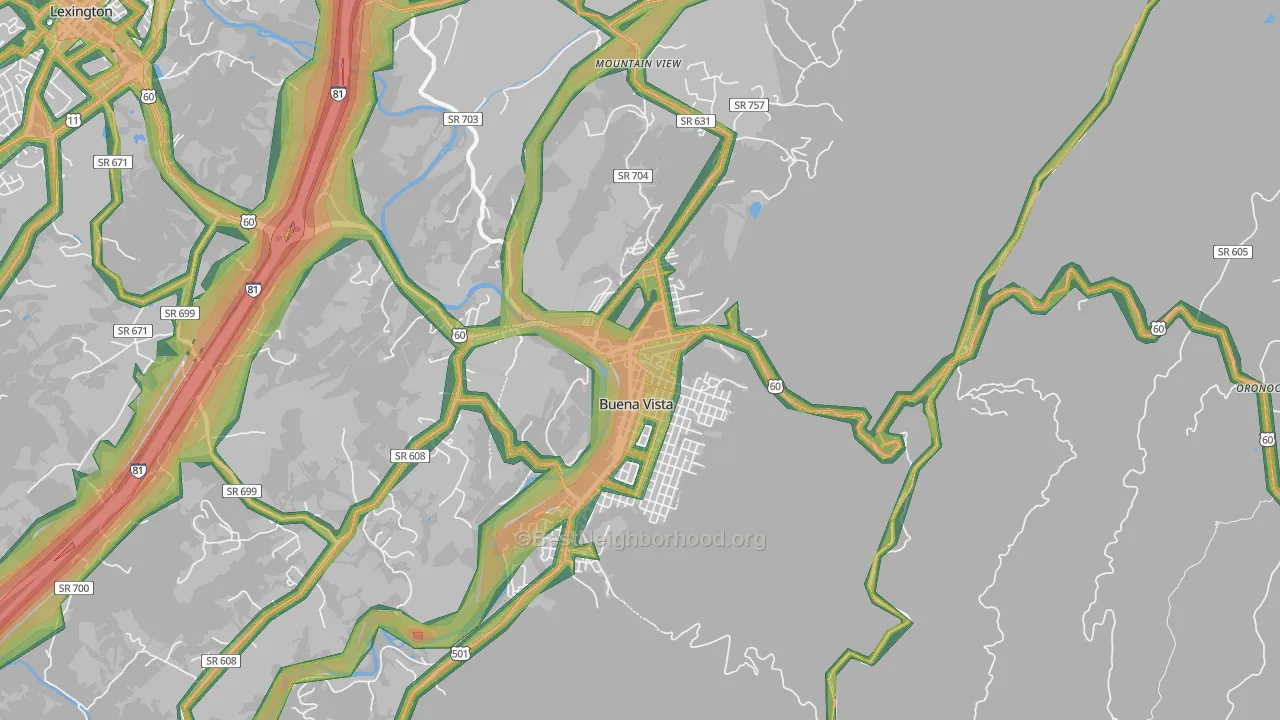 24416, VA Map of Noise Levels in 24416