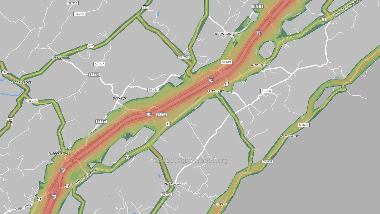 24435, VA Map of Noise Levels in 24435