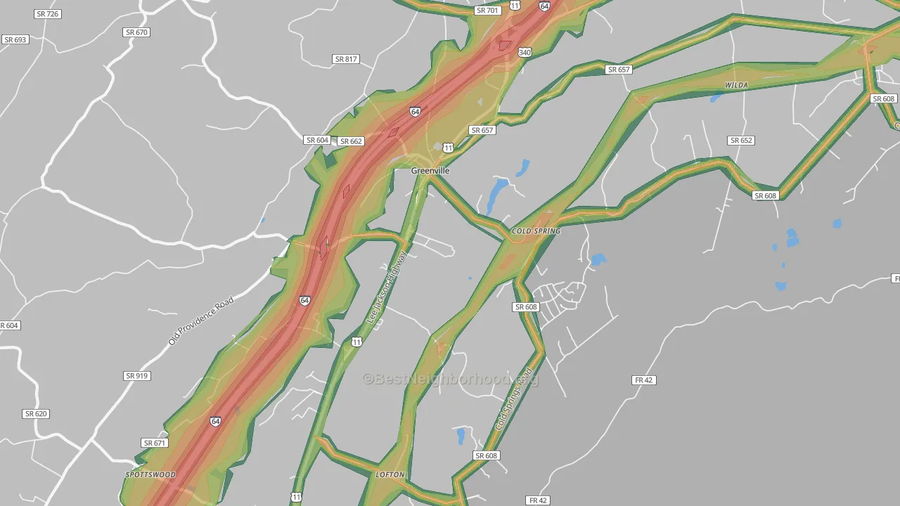 24440, VA Map of Noise Levels in 24440
