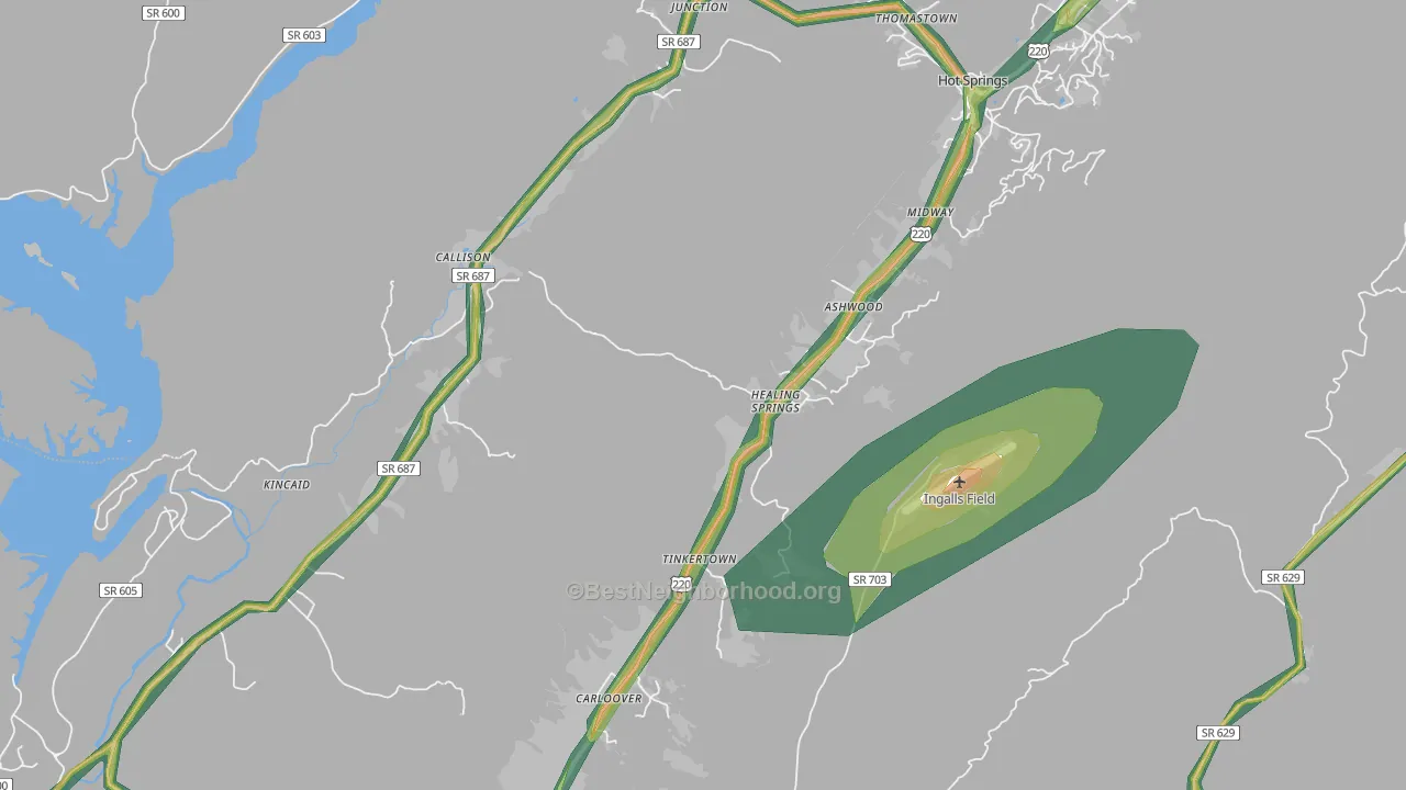 24445, VA Map of Noise Levels in 24445