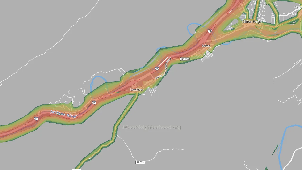 24457, VA Map of Noise Levels in 24457