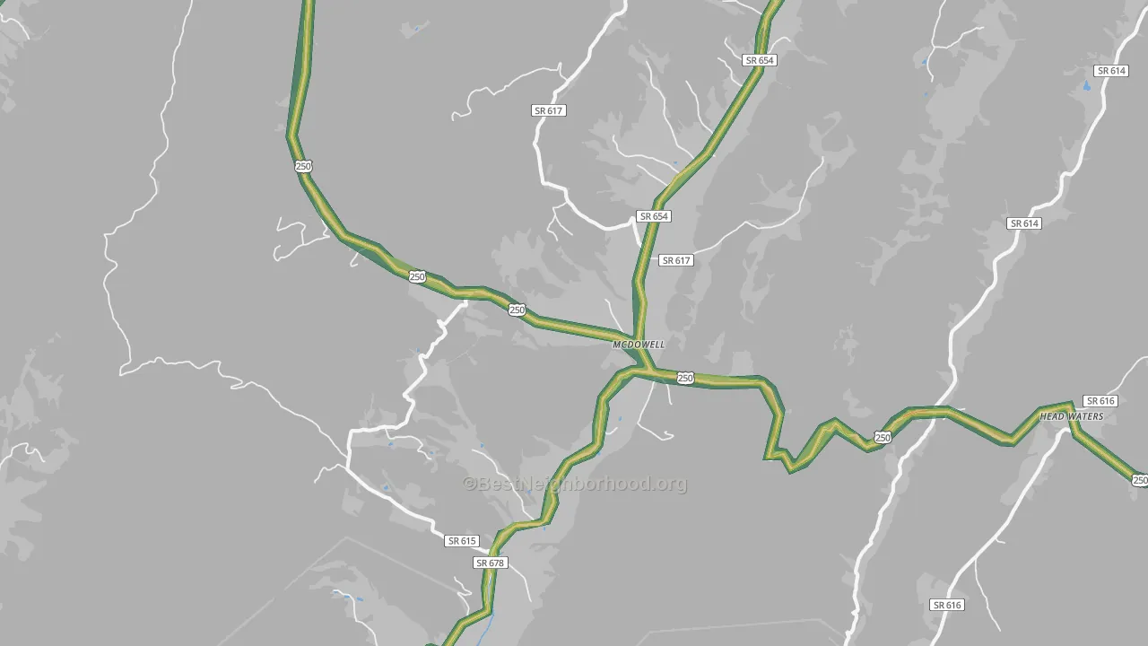 24458, VA Map of Noise Levels in 24458