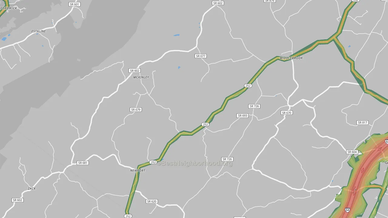 24459, VA Map of Noise Levels in 24459