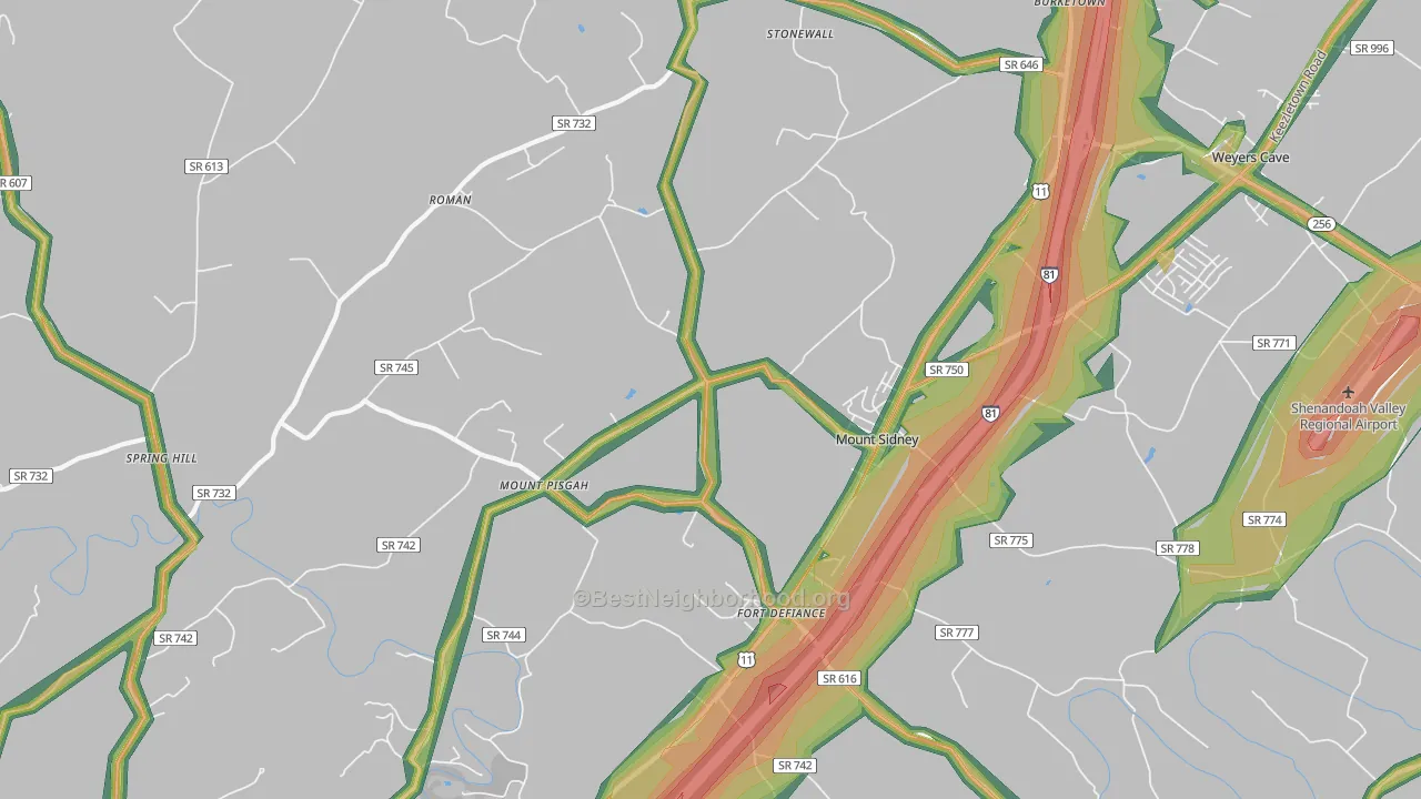 24467, VA Map of Noise Levels in 24467