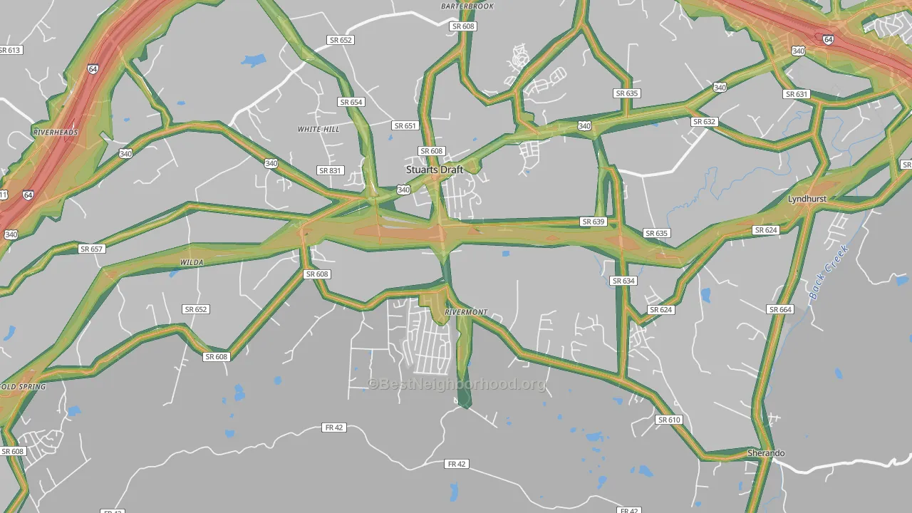 24477, VA Map of Noise Levels in 24477