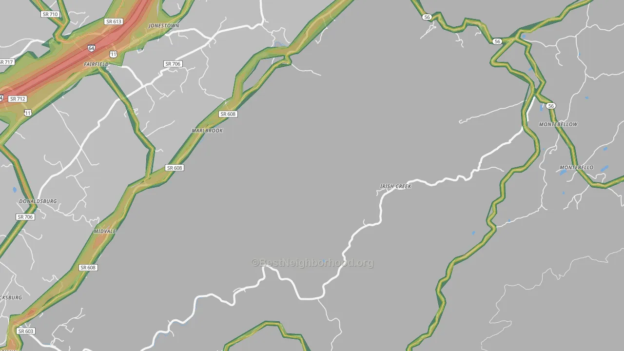 24483, VA Map of Noise Levels in 24483