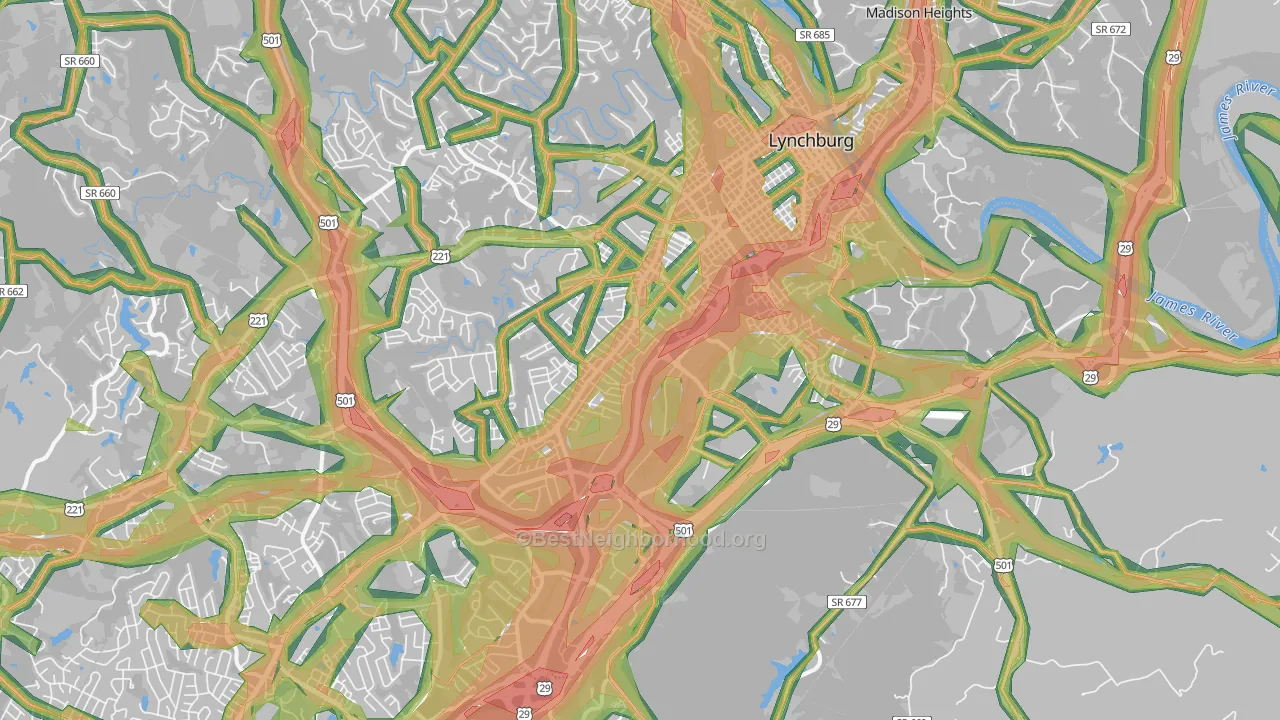 24501, VA Map of Noise Levels in 24501