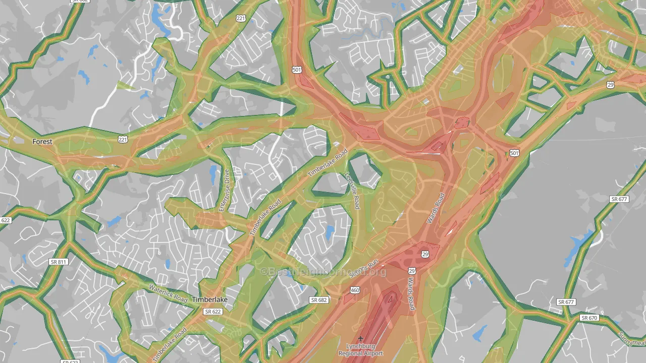 24502, VA Map of Noise Levels in 24502