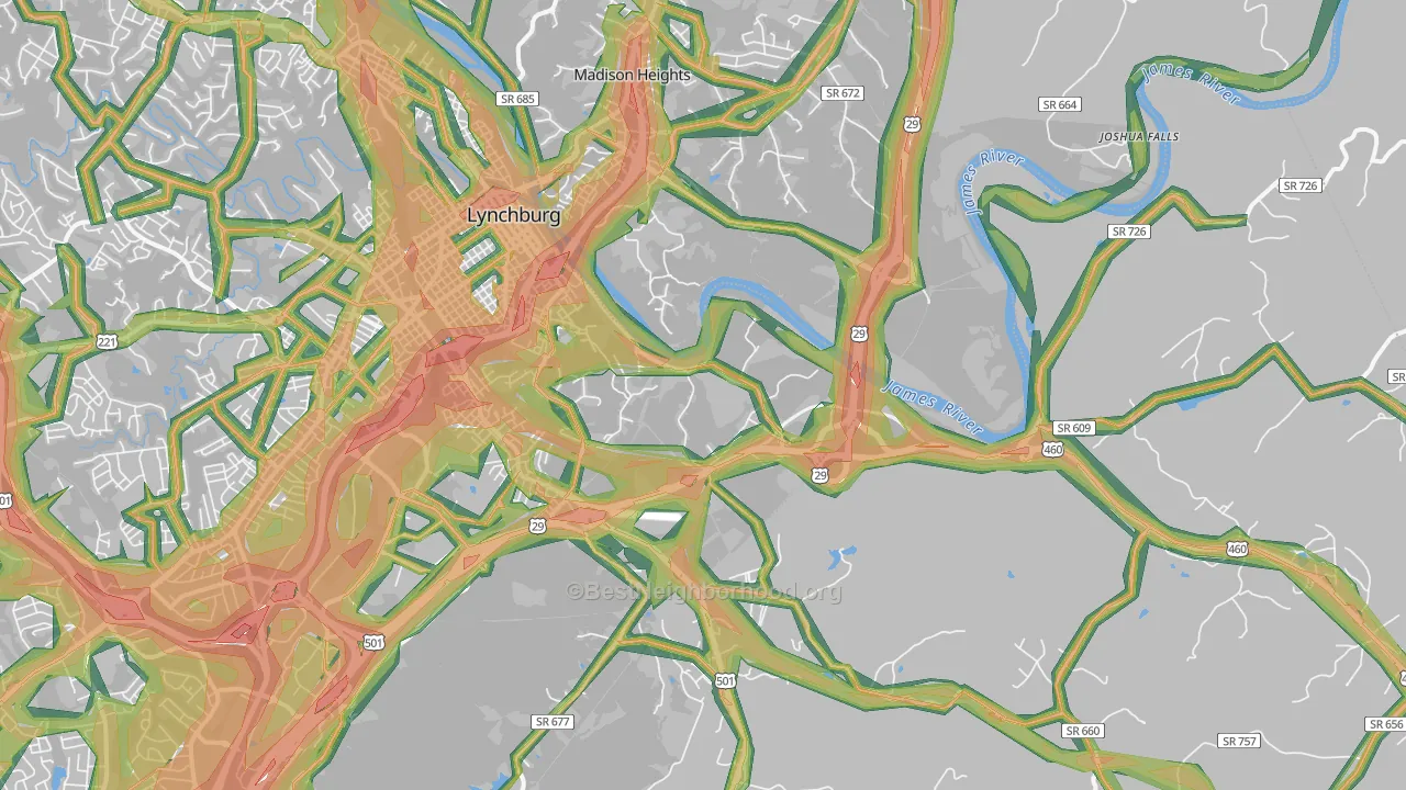 24504, VA Map of Noise Levels in 24504