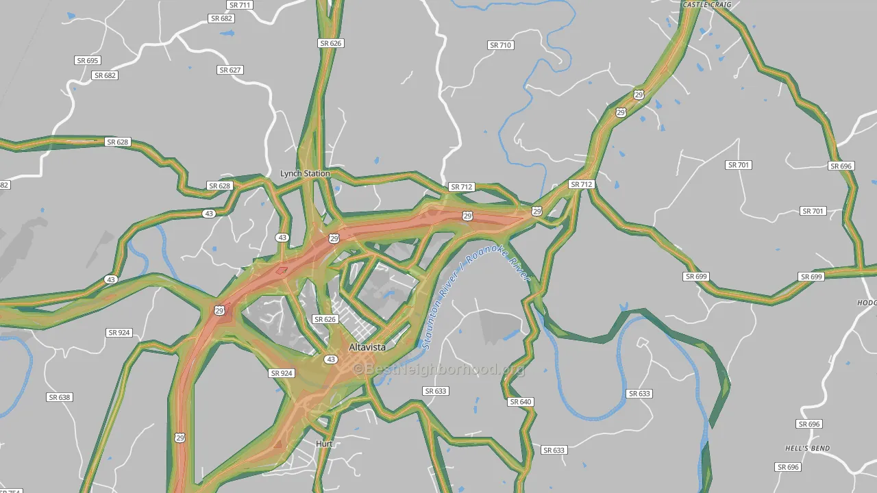 24517, VA Map of Noise Levels in 24517
