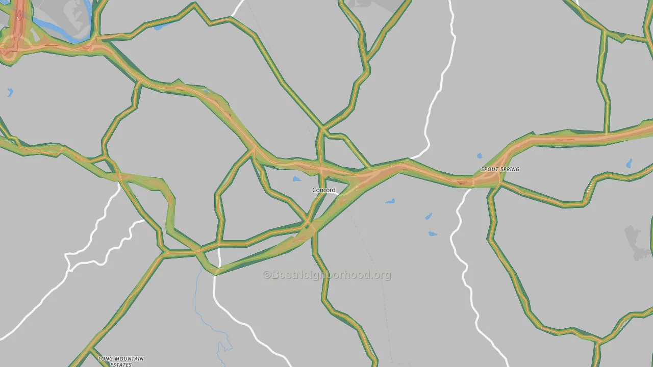 24538, VA Map of Noise Levels in 24538