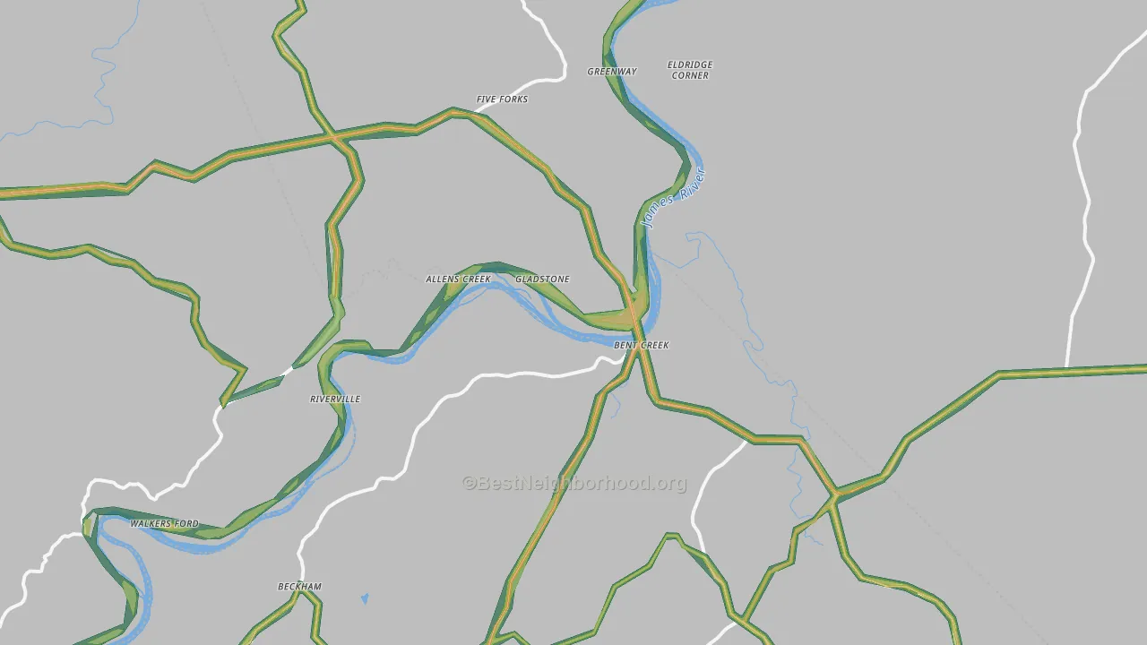24553, VA Map of Noise Levels in 24553