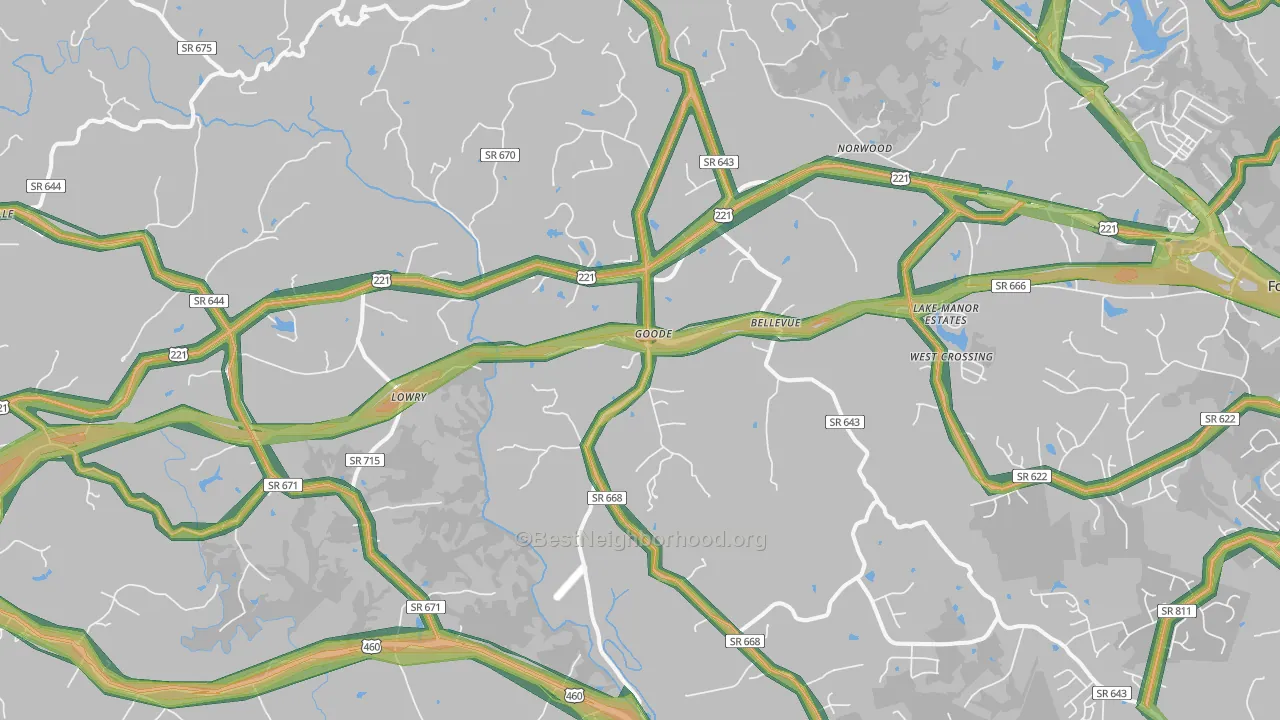 24556, VA Map of Noise Levels in 24556