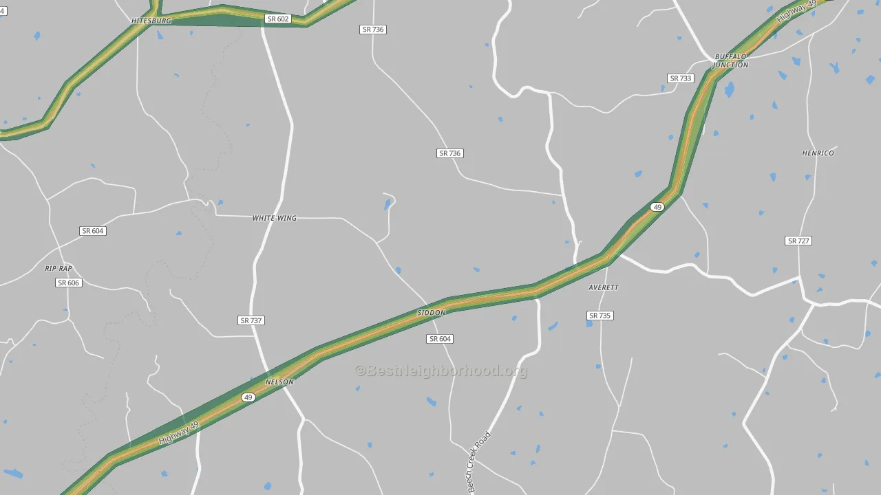 24580, VA Map of Noise Levels in 24580