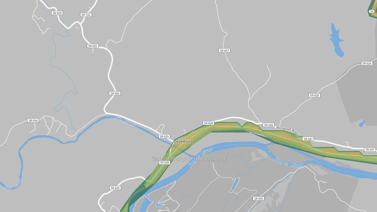 24581, VA Map of Noise Levels in 24581