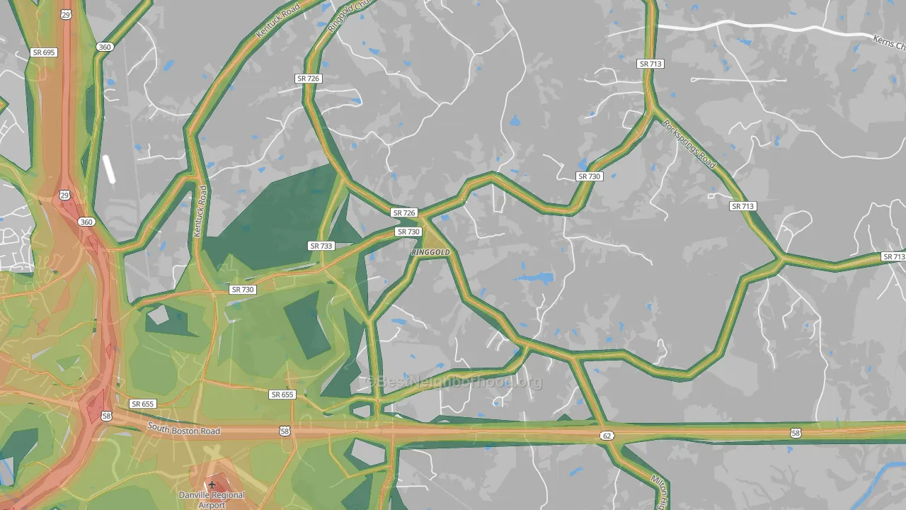 24586, VA Map of Noise Levels in 24586