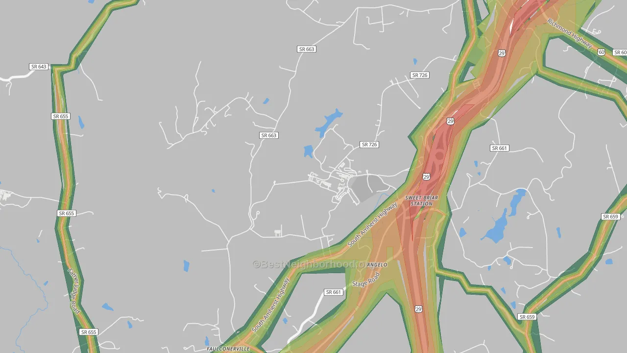 24595, VA Map of Noise Levels in 24595