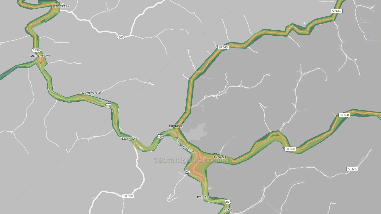 24603, VA Map of Noise Levels in 24603