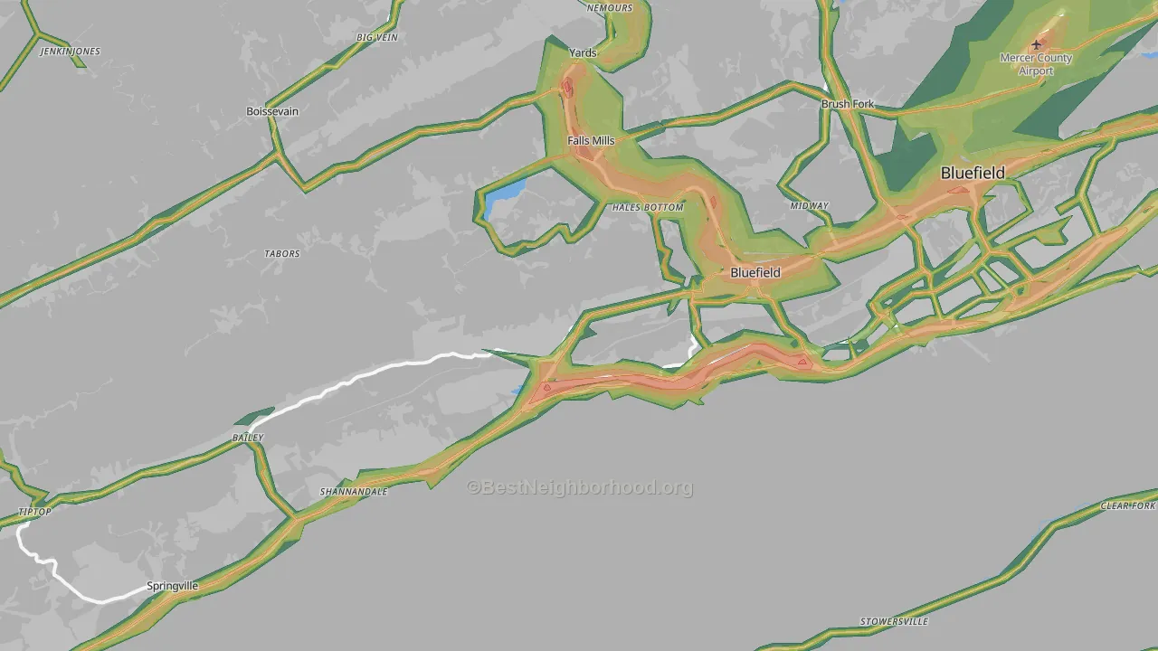 24605, VA Map of Noise Levels in 24605