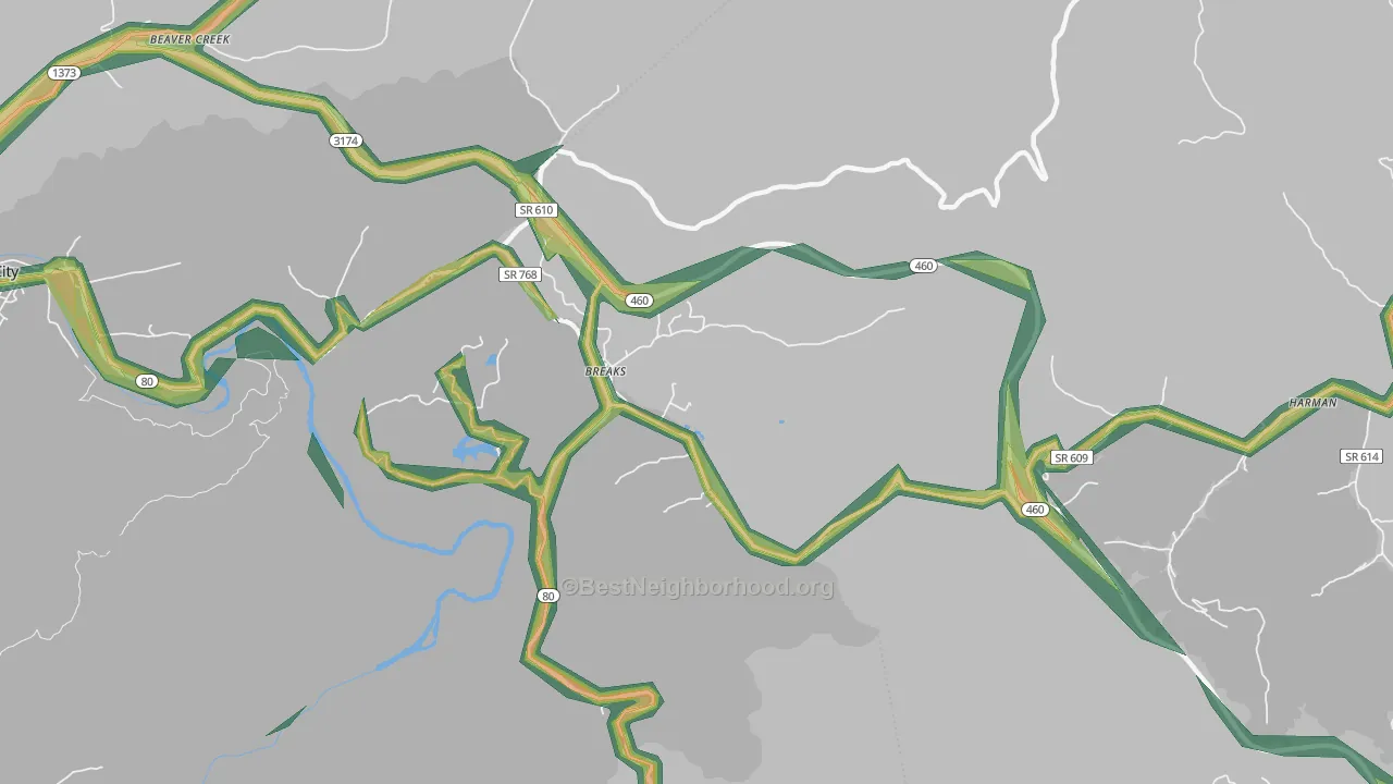 24607, VA Map of Noise Levels in 24607