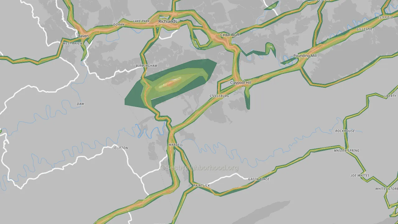 24609, VA Map of Noise Levels in 24609