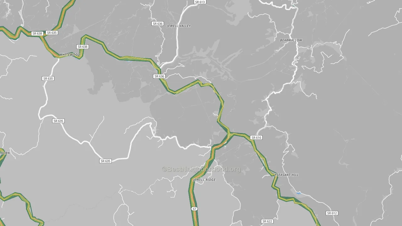 24622, VA Map of Noise Levels in 24622
