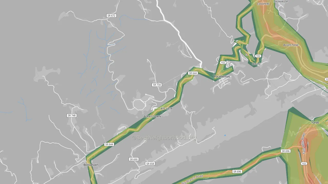 24635, VA Map of Noise Levels in 24635