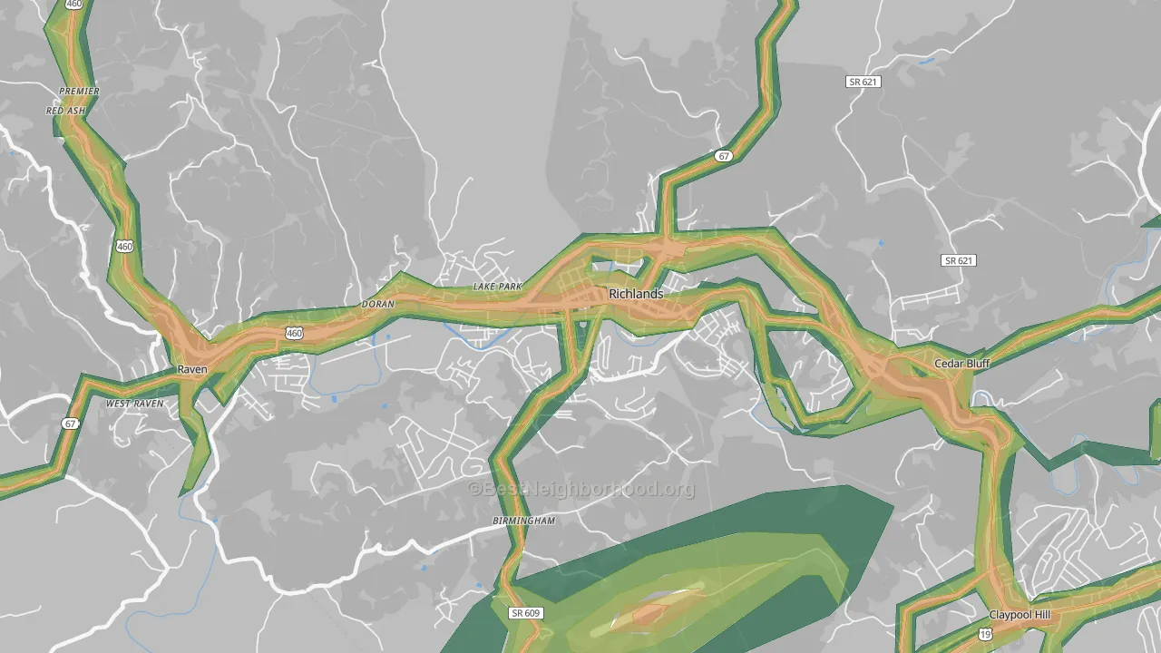 24641, VA Map of Noise Levels in 24641