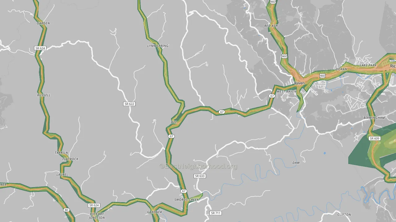 24649, VA Map of Noise Levels in 24649