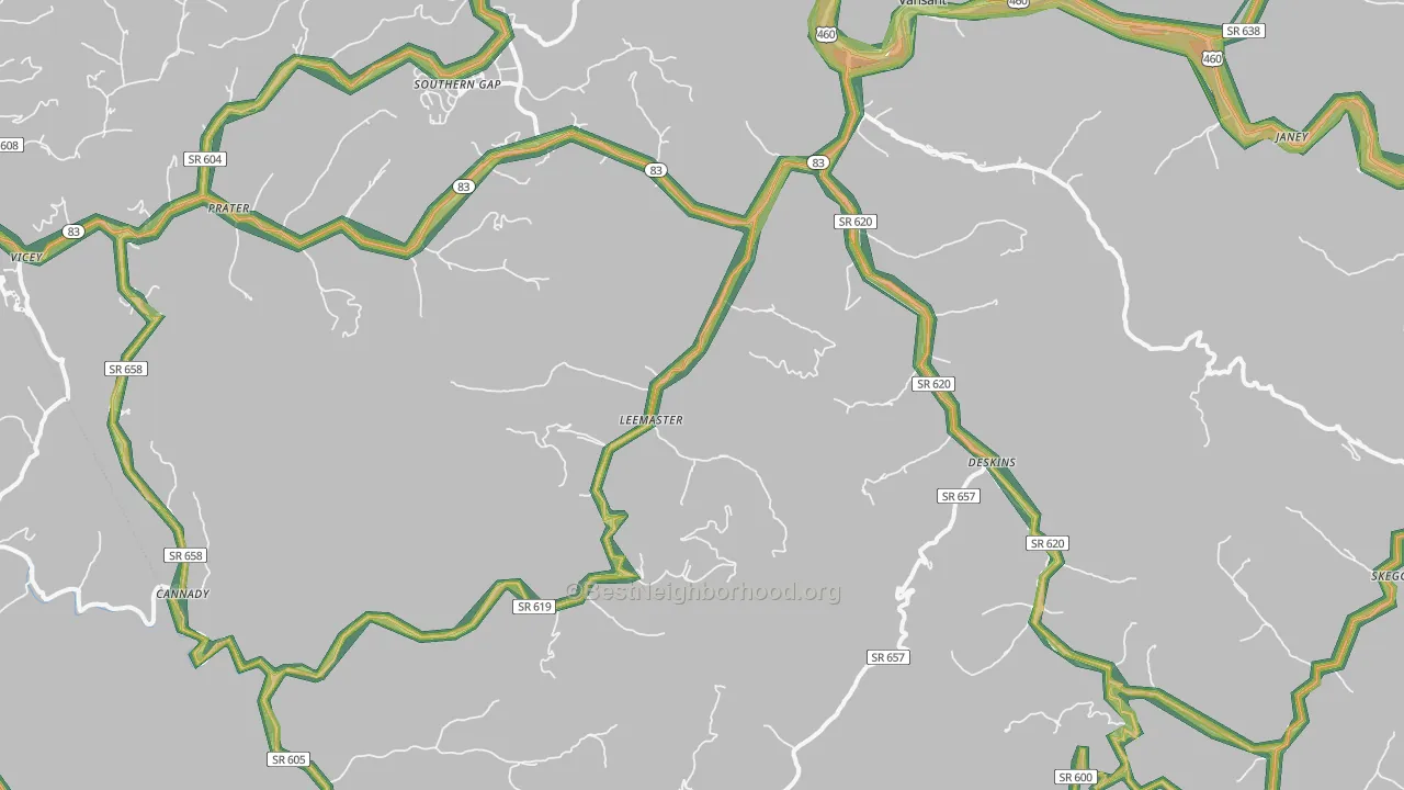 24656, VA Map of Noise Levels in 24656