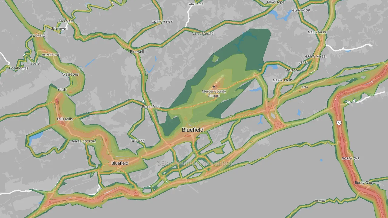24701, WV Map of Noise Levels in 24701