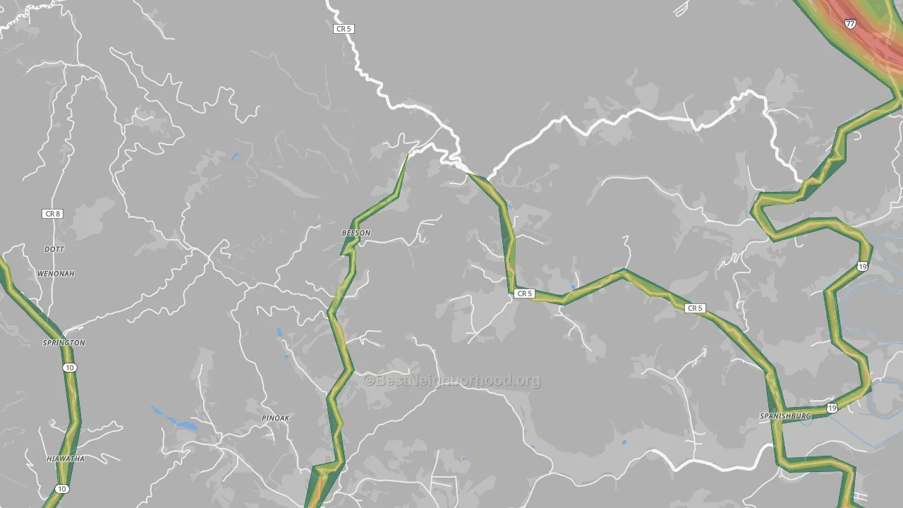 24714, WV Map of Noise Levels in 24714