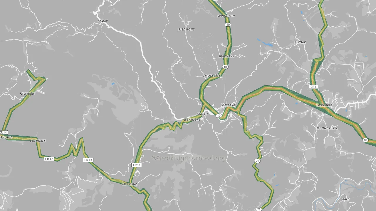 24736, WV Map of Noise Levels in 24736