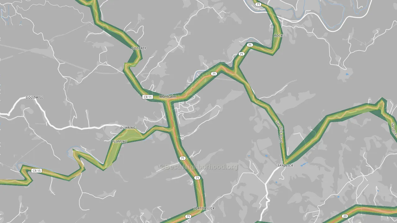 24737, WV Map of Noise Levels in 24737