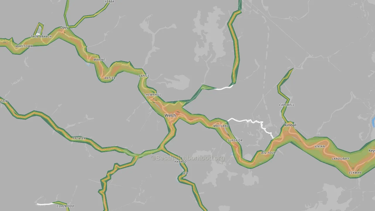 24801, WV Map of Noise Levels in 24801